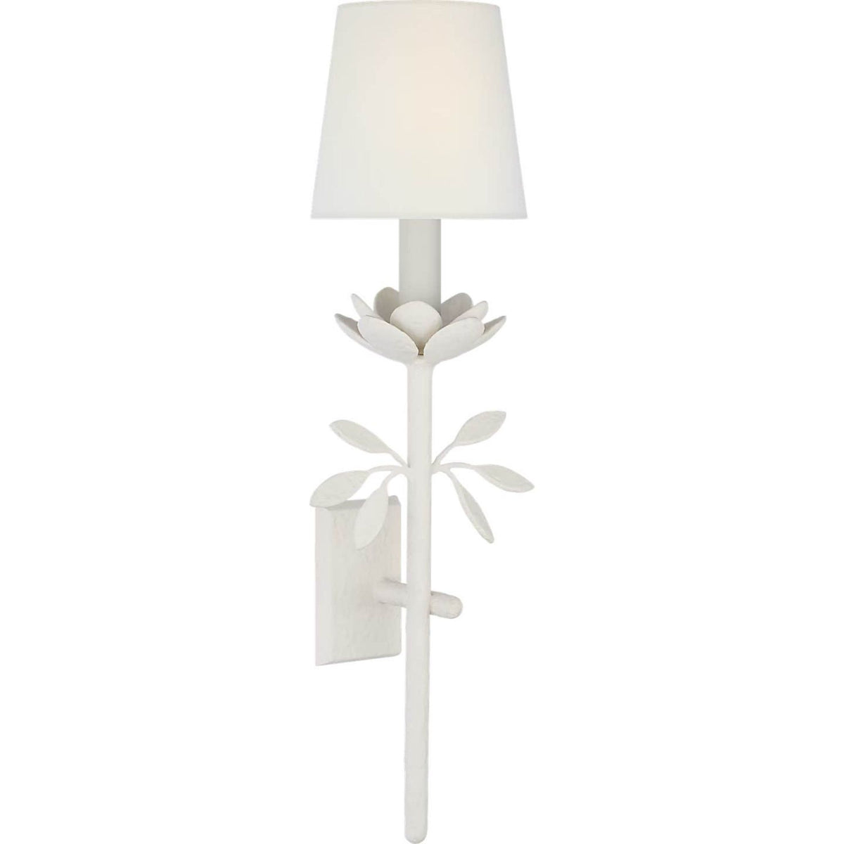 Julie Neill Clementine 22" Tail Sconce in Plaster White with Linen Shade W7.25" x H23.5" x E6.25"