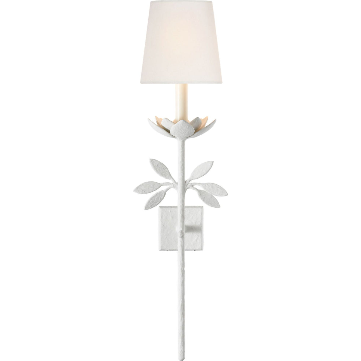 Julie Neill Clementine 34" Tail Sconce in Plaster White with Linen Shade W9" x H34.75" x E8.25"
