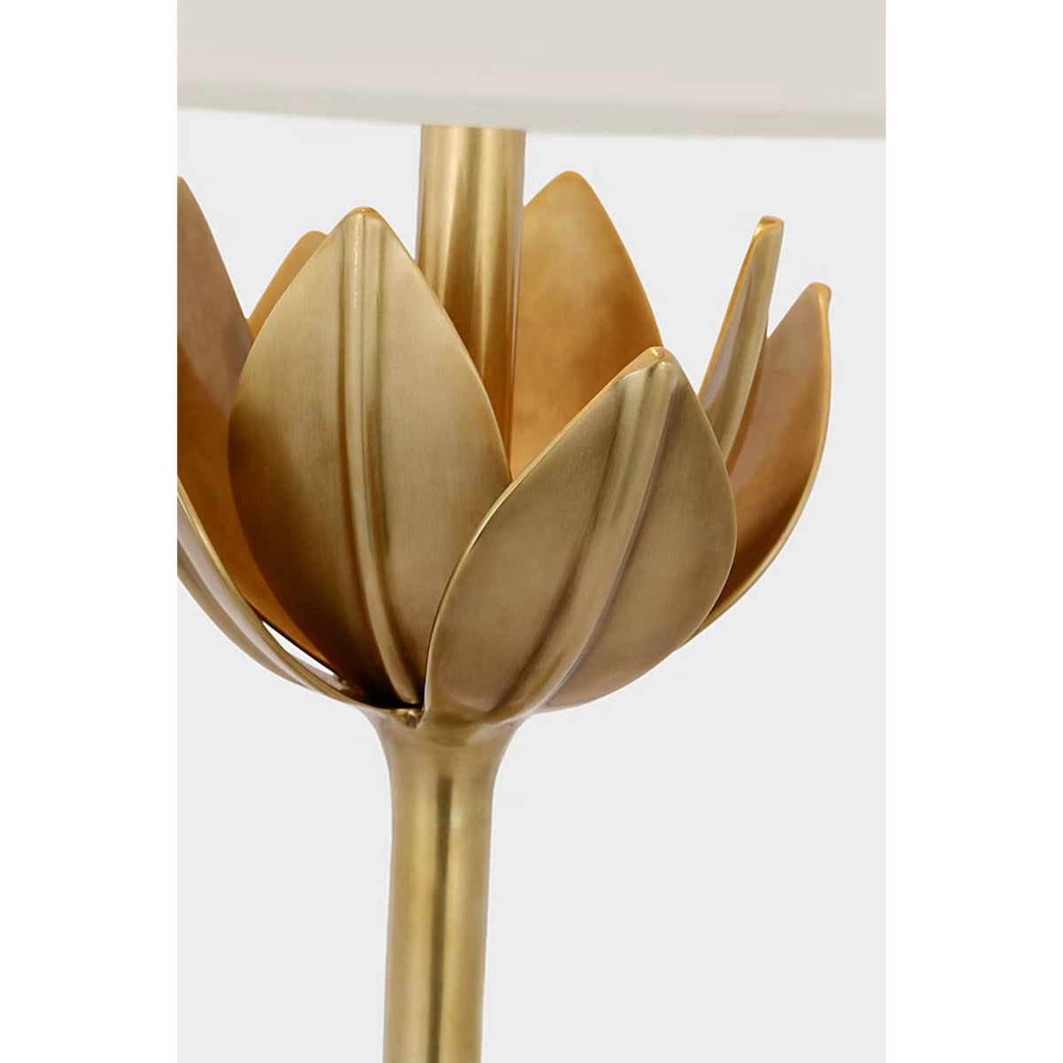 Julie Neill Alberto Large Table Lamp in Antique Bronze Leaf with Linen Shade W17" x H32.25"
