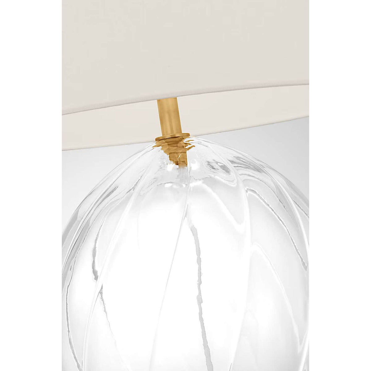 Julie Neill Talia Medium Table Lamp in Clear Glass with Linen Shade W19" x H29.25"