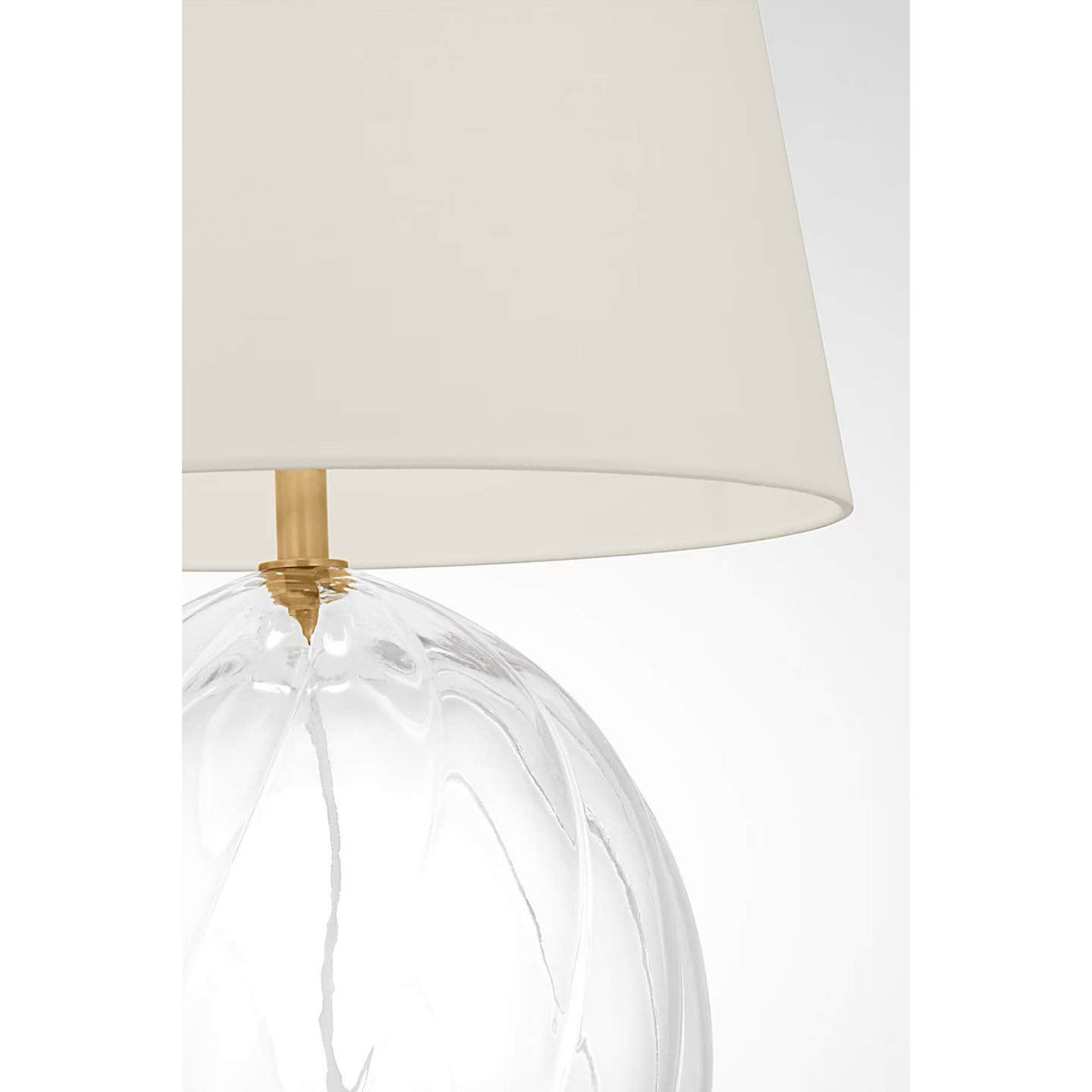 Julie Neill Talia Medium Table Lamp in Clear Glass with Linen Shade W19" x H29.25"