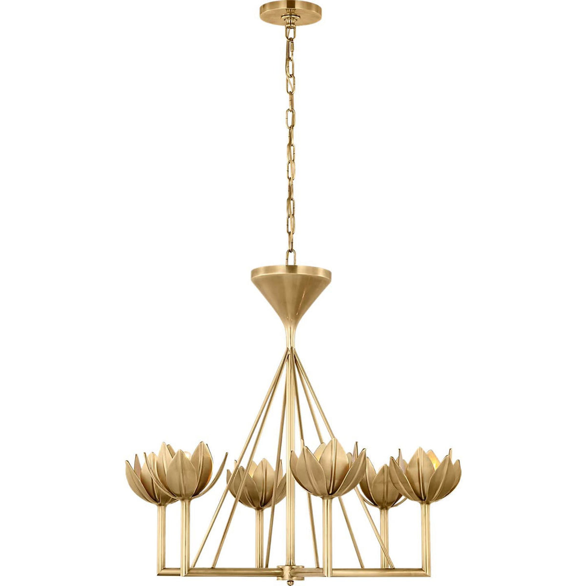 Julie Neill Alberto Small Low Ceiling Chandelier in Antique-Burnished Brass W28.75" x H27"