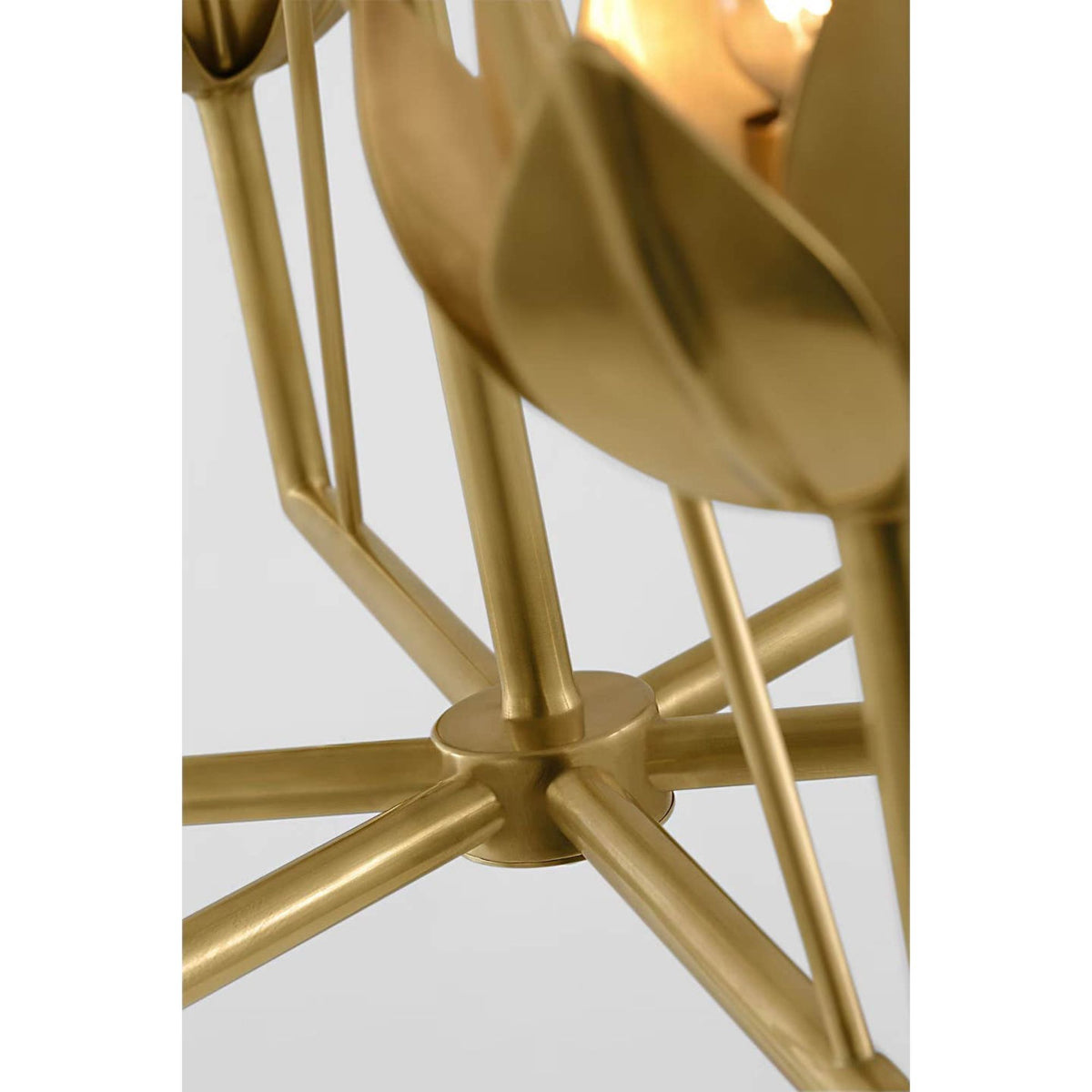 Julie Neill Alberto Small Low Ceiling Chandelier in Antique-Burnished Brass W28.75" x H27"