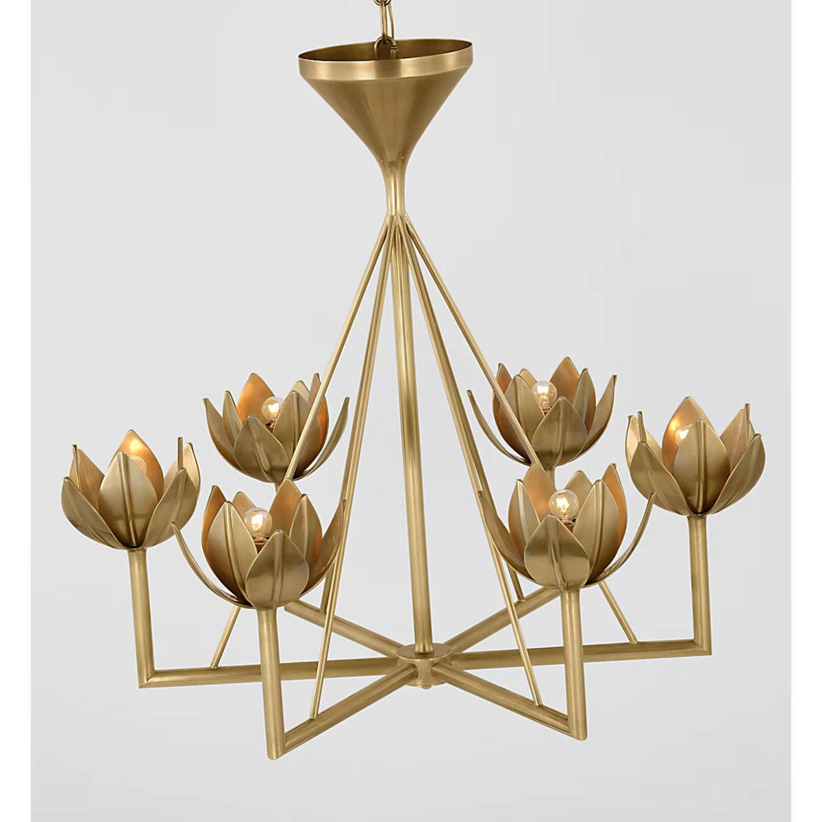 Julie Neill Alberto Small Low Ceiling Chandelier in Antique-Burnished Brass W28.75" x H27"