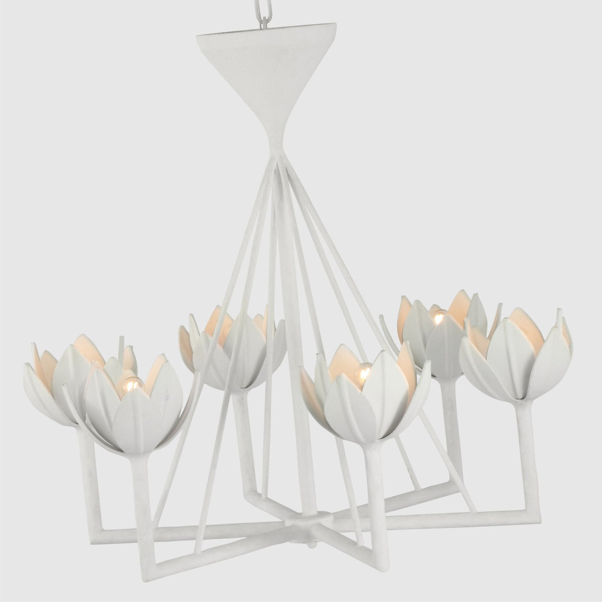Julie Neill Alberto Small Low Ceiling Chandelier in Plaster White W28.75" x H27"