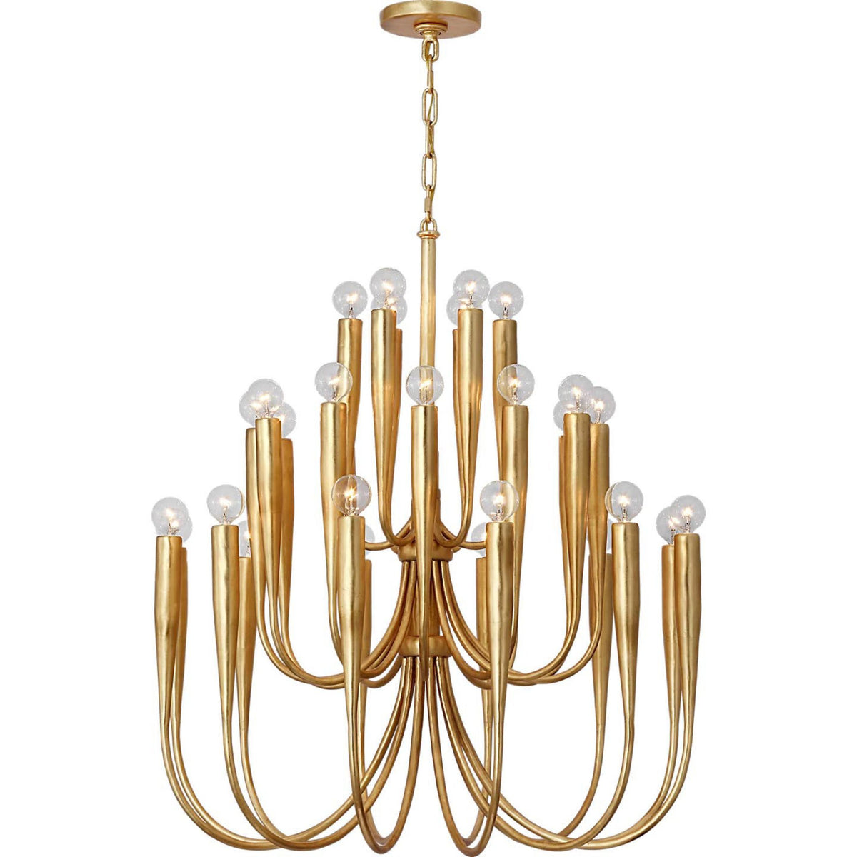 Julie Neill Acadia 30" Medium Chandelier in Antique Gold Leaf W30" x H34"