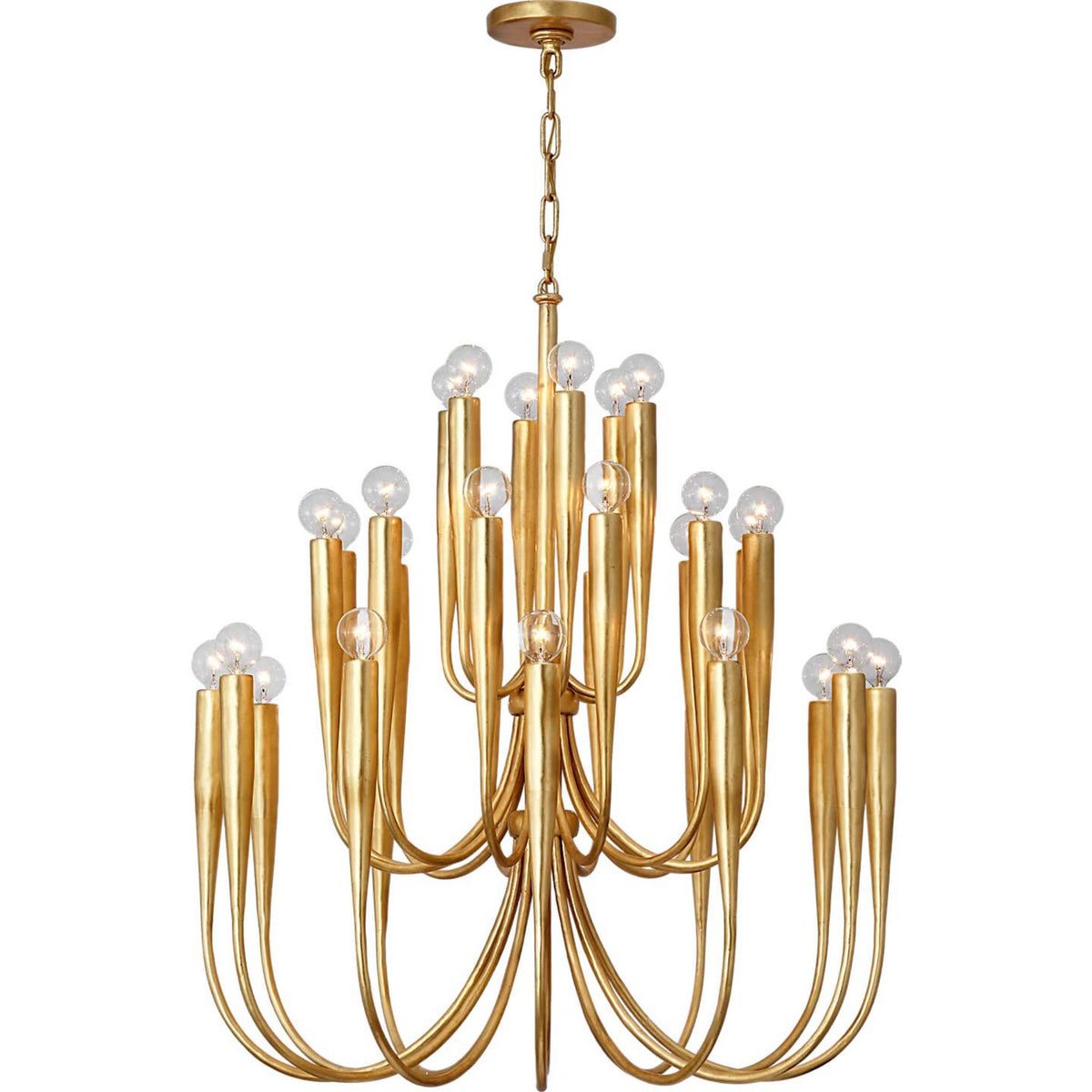 Julie Neill Acadia 30" Medium Chandelier in Antique Gold Leaf W30" x H34"