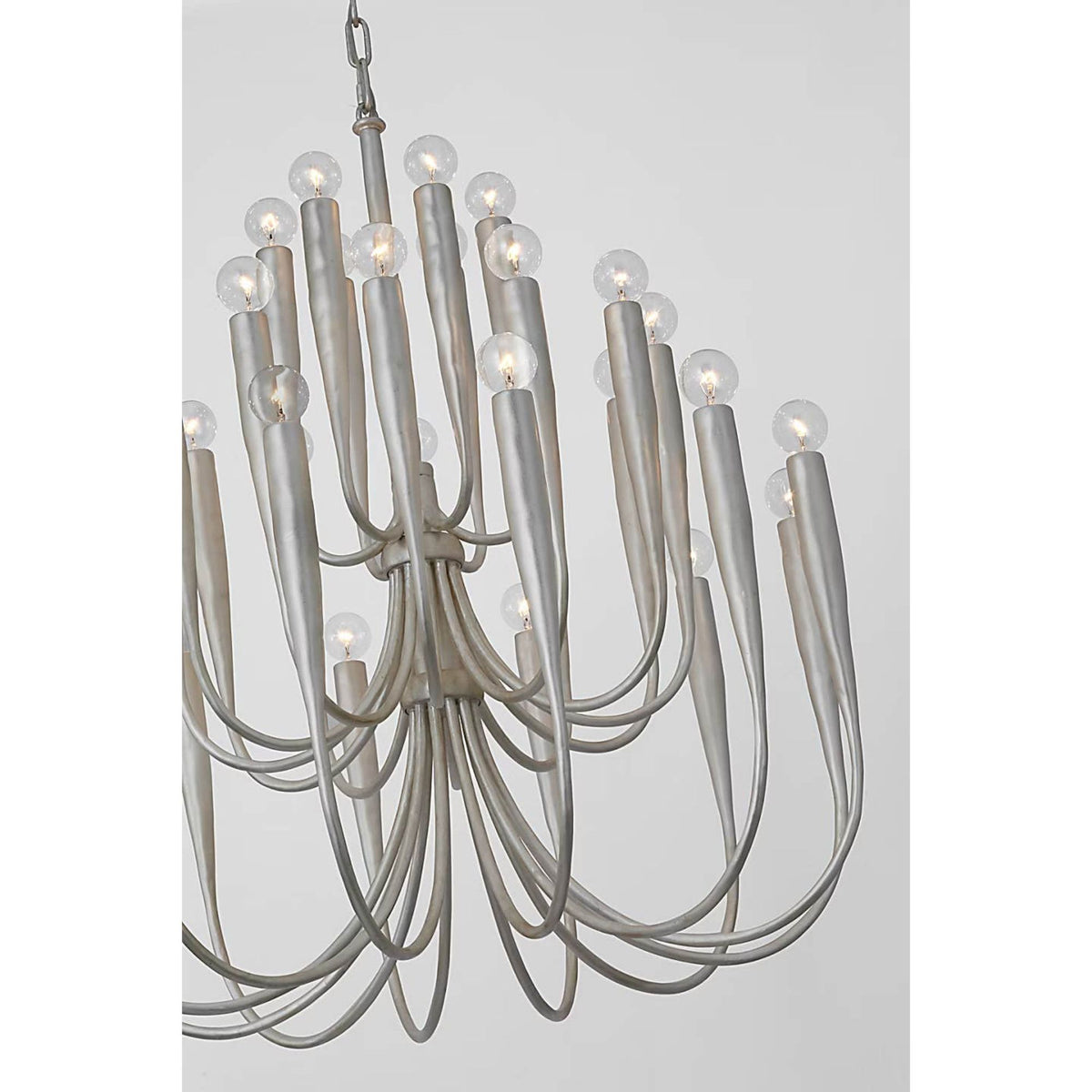 Julie Neill Acadia 30" Medium Chandelier in Burnished Silver Leaf W30" x H34"