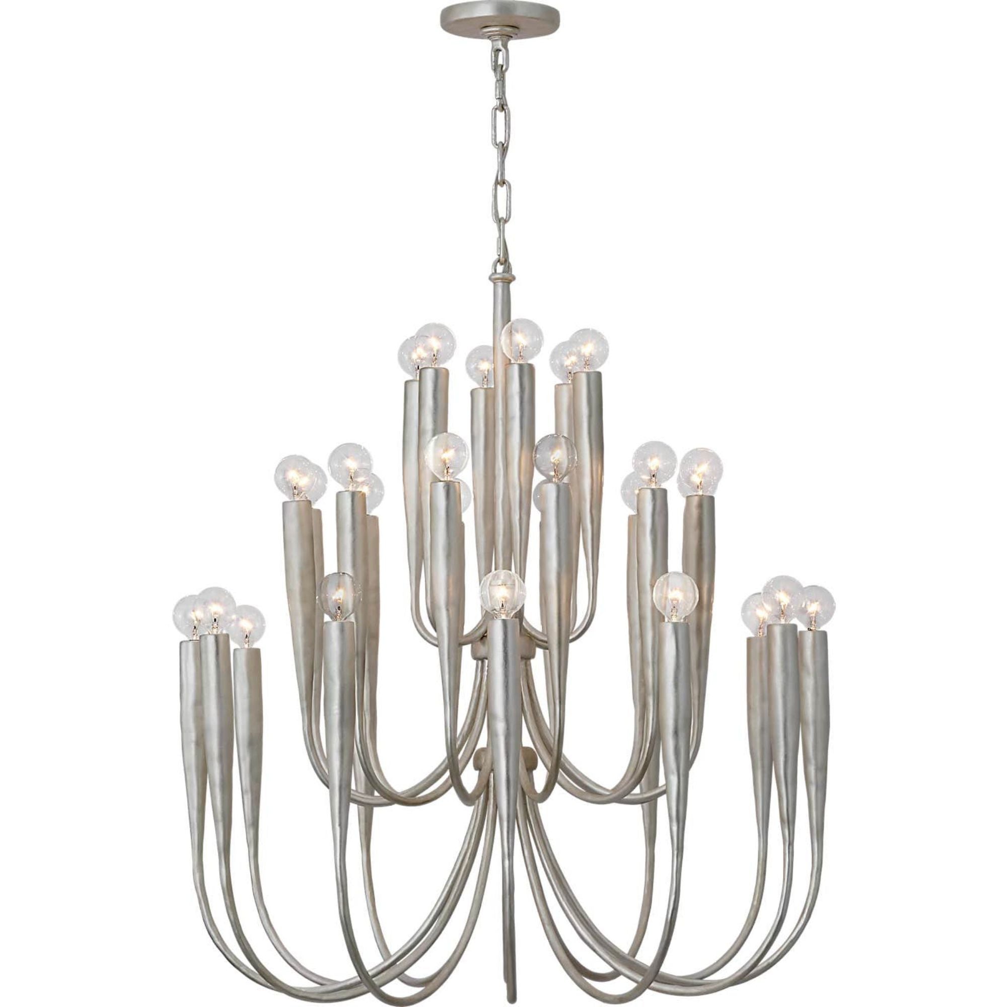 Julie Neill Acadia 30" Medium Chandelier in Burnished Silver Leaf W30" x H34"