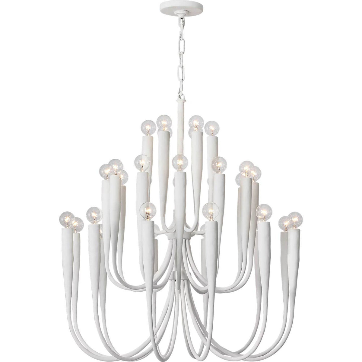 Julie Neill Acadia 30" Medium Chandelier in Plaster White W30" x H34"