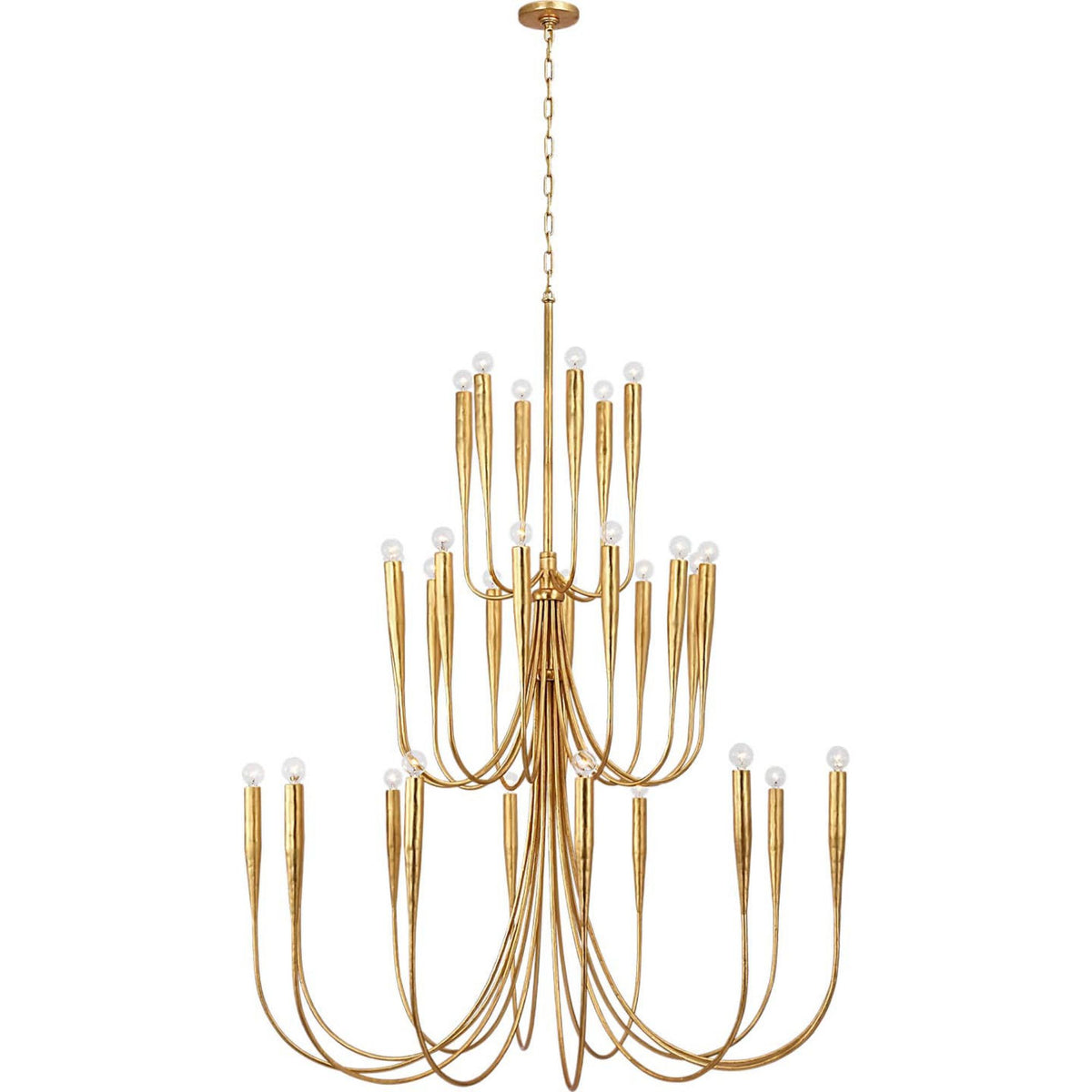 Julie Neill Acadia 52" Grande Chandelier in Antique Gold Leaf W52" x H67"