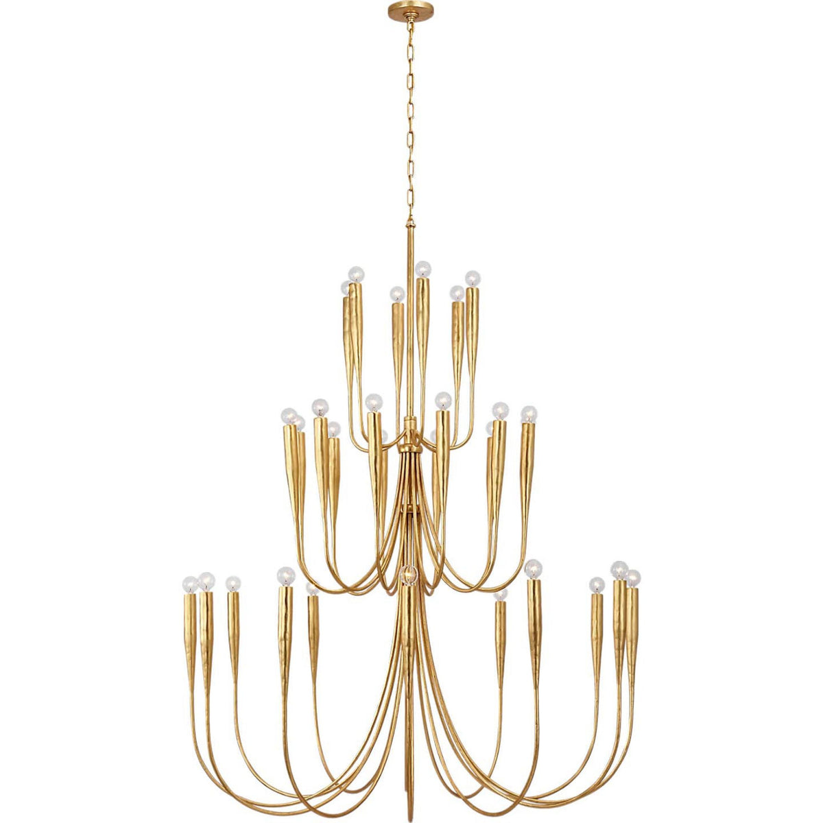 Julie Neill Acadia 52" Grande Chandelier in Antique Gold Leaf W52" x H67"