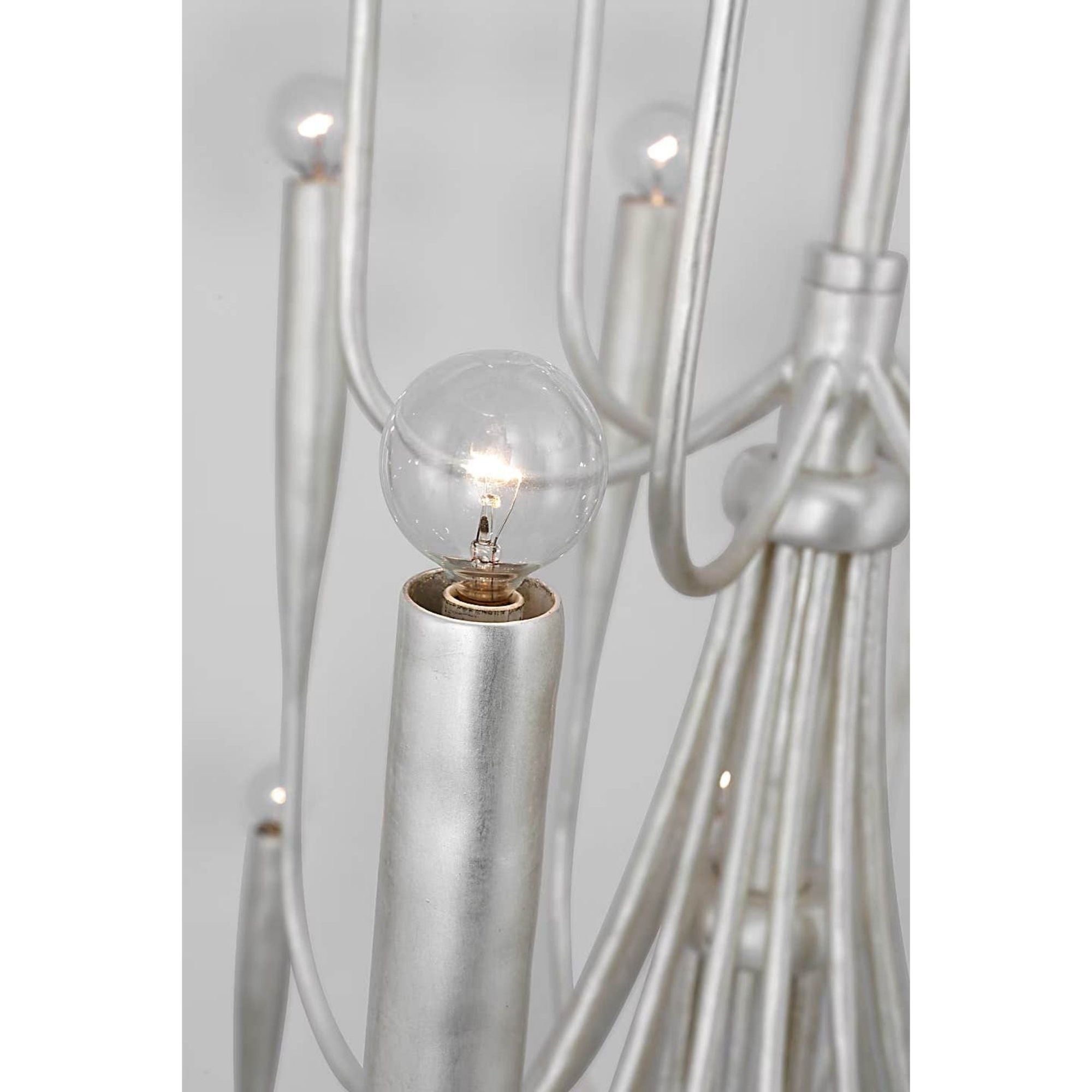 Julie Neill Acadia 52" Grande Chandelier in Burnished Silver Leaf W52" x H67"