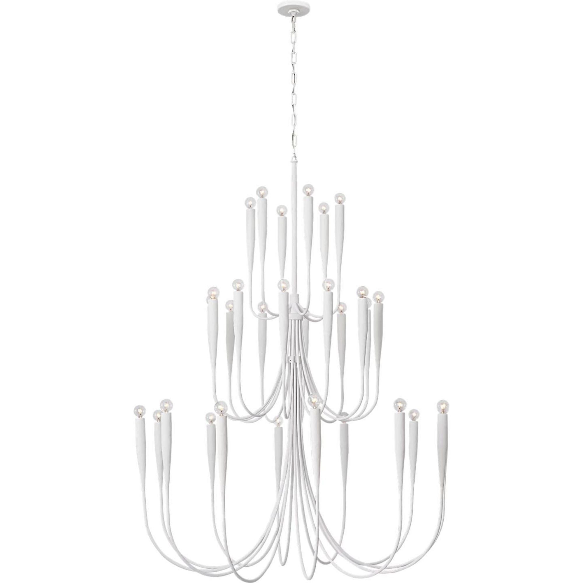 Julie Neill Acadia 52" Grande Chandelier in Plaster White W52" x H67"