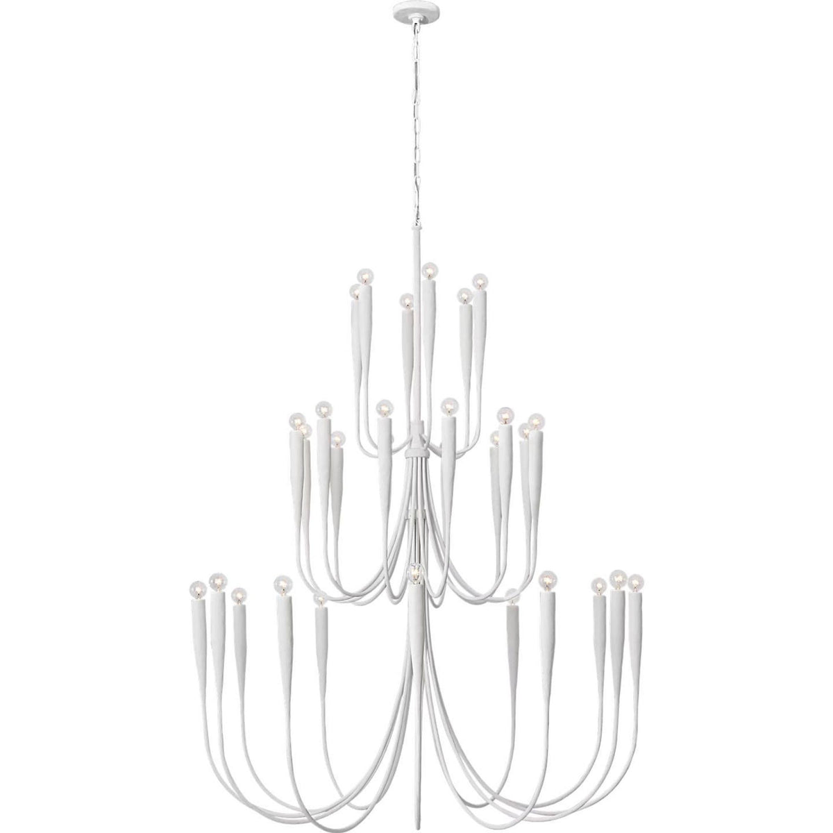 Julie Neill Acadia 52" Grande Chandelier in Plaster White W52" x H67"