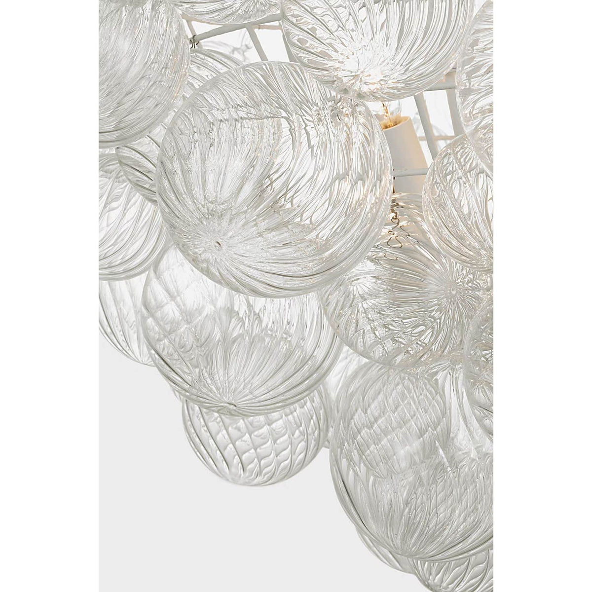 Julie Neill Talia 46" Chandelier in Plaster White and Clear Swirled Glass W45.5" x H34"