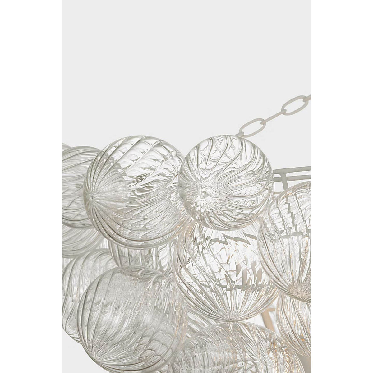 Julie Neill Talia 46" Chandelier in Plaster White and Clear Swirled Glass W45.5" x H34"