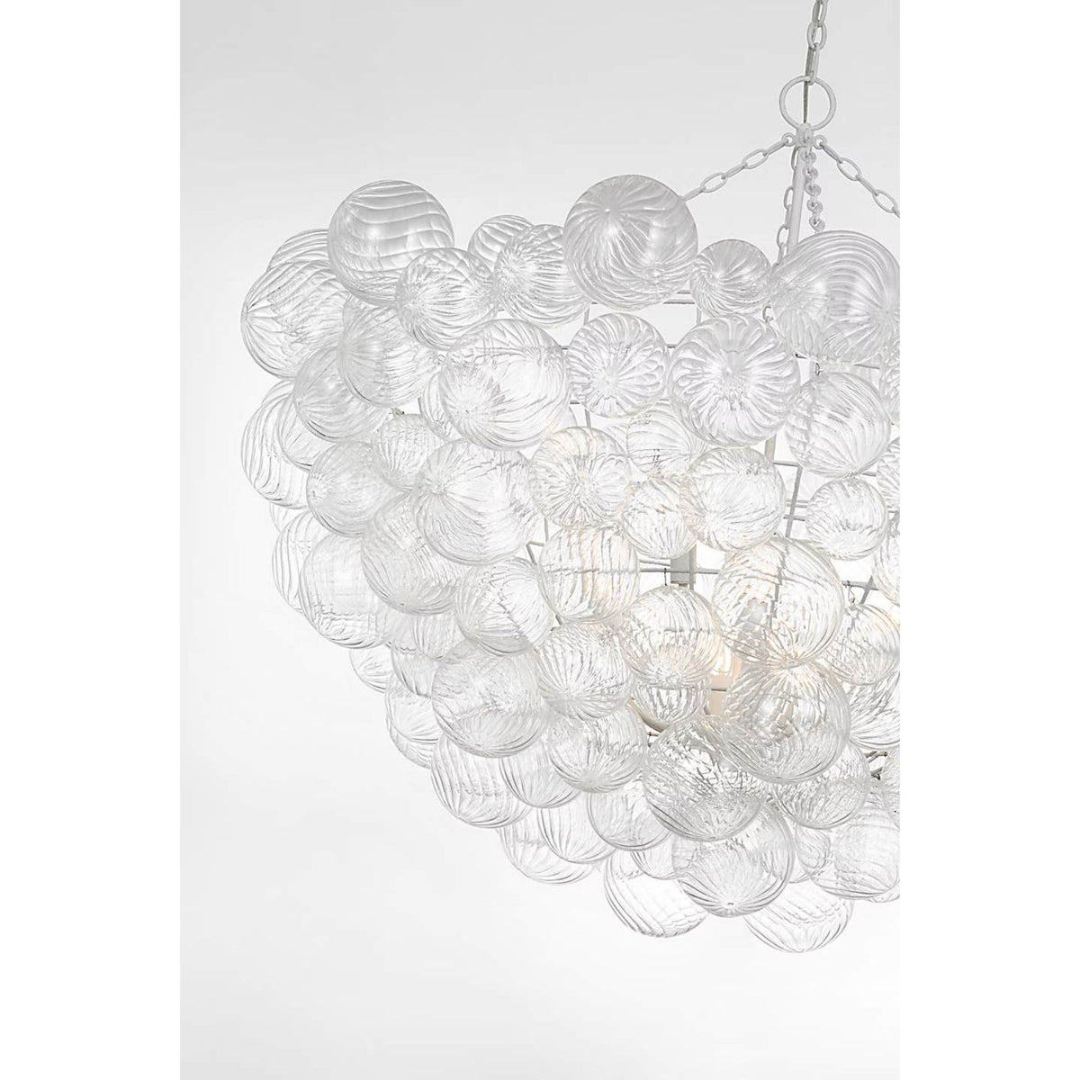 Julie Neill Talia 56" Chandelier in Plaster White and Clear Swirled Glass W56.25" x H44.25"