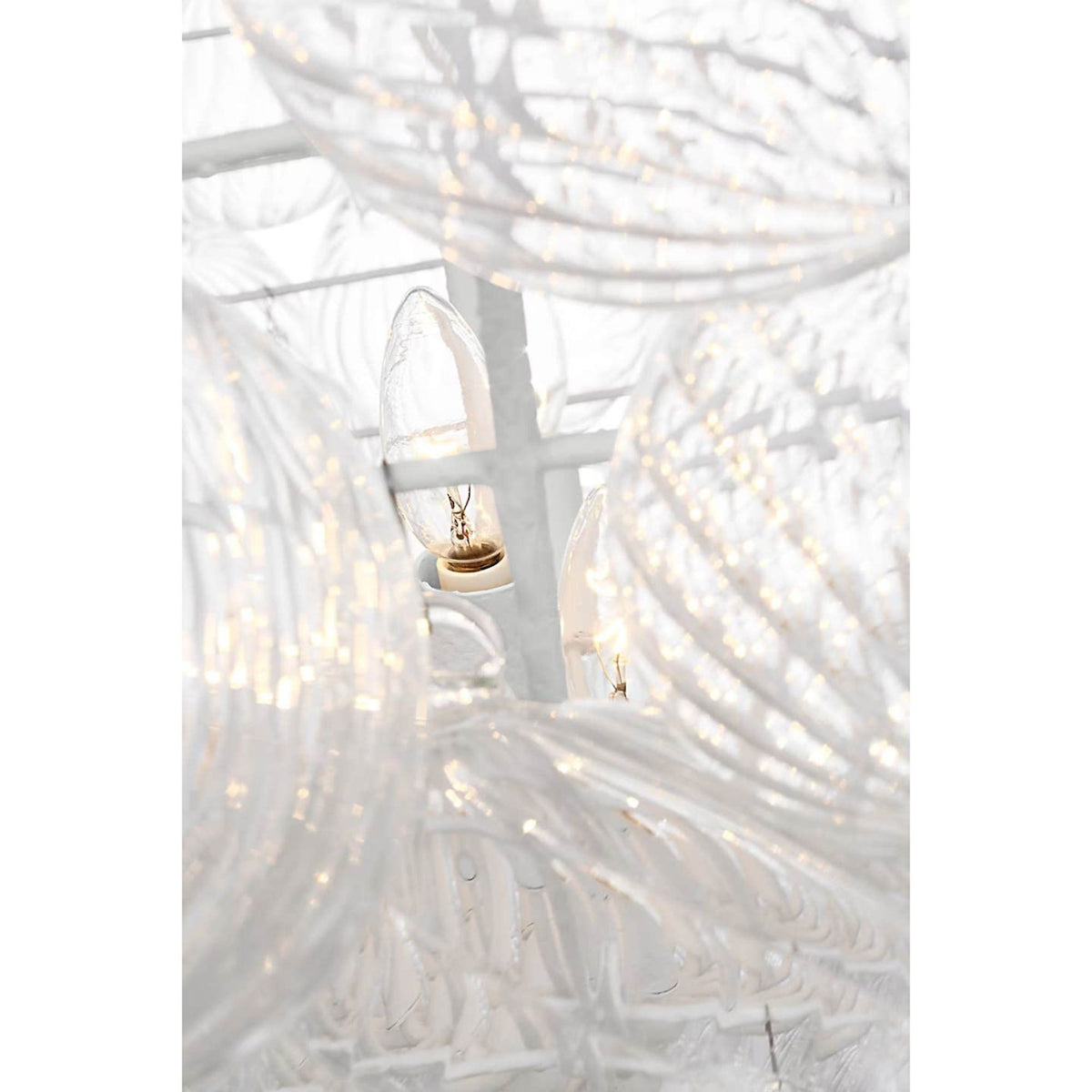 Julie Neill Talia 56" Chandelier in Plaster White and Clear Swirled Glass W56.25" x H44.25"