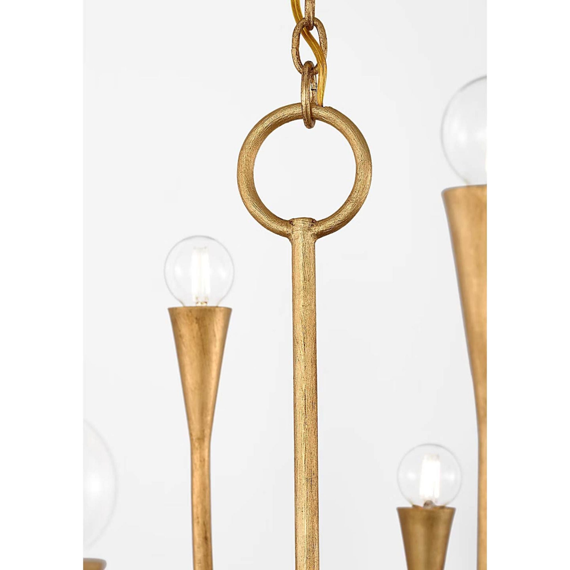 Julie Neill Marini 43" Chandelier in Antique Gold Leaf W43.25" x H29.75"