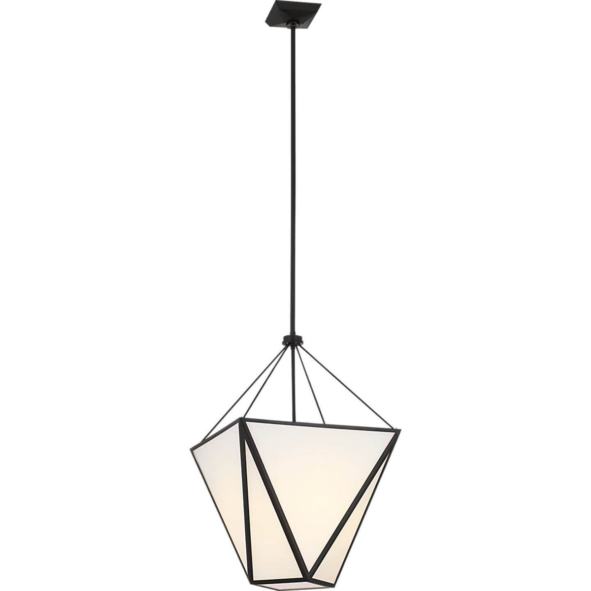 Julie Neill Lorino 17" Tapered Lantern in Modern Iron with White Glass W17"
