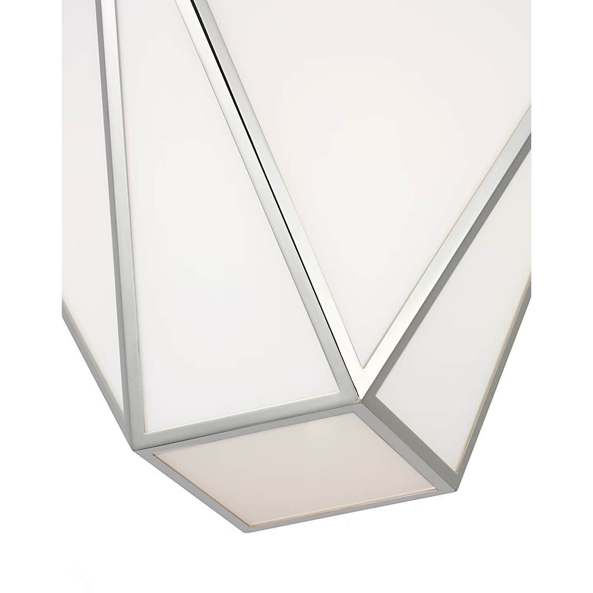 Julie Neill Lorino 17" Tapered Lantern in Polished Nickel with White Glass W17"