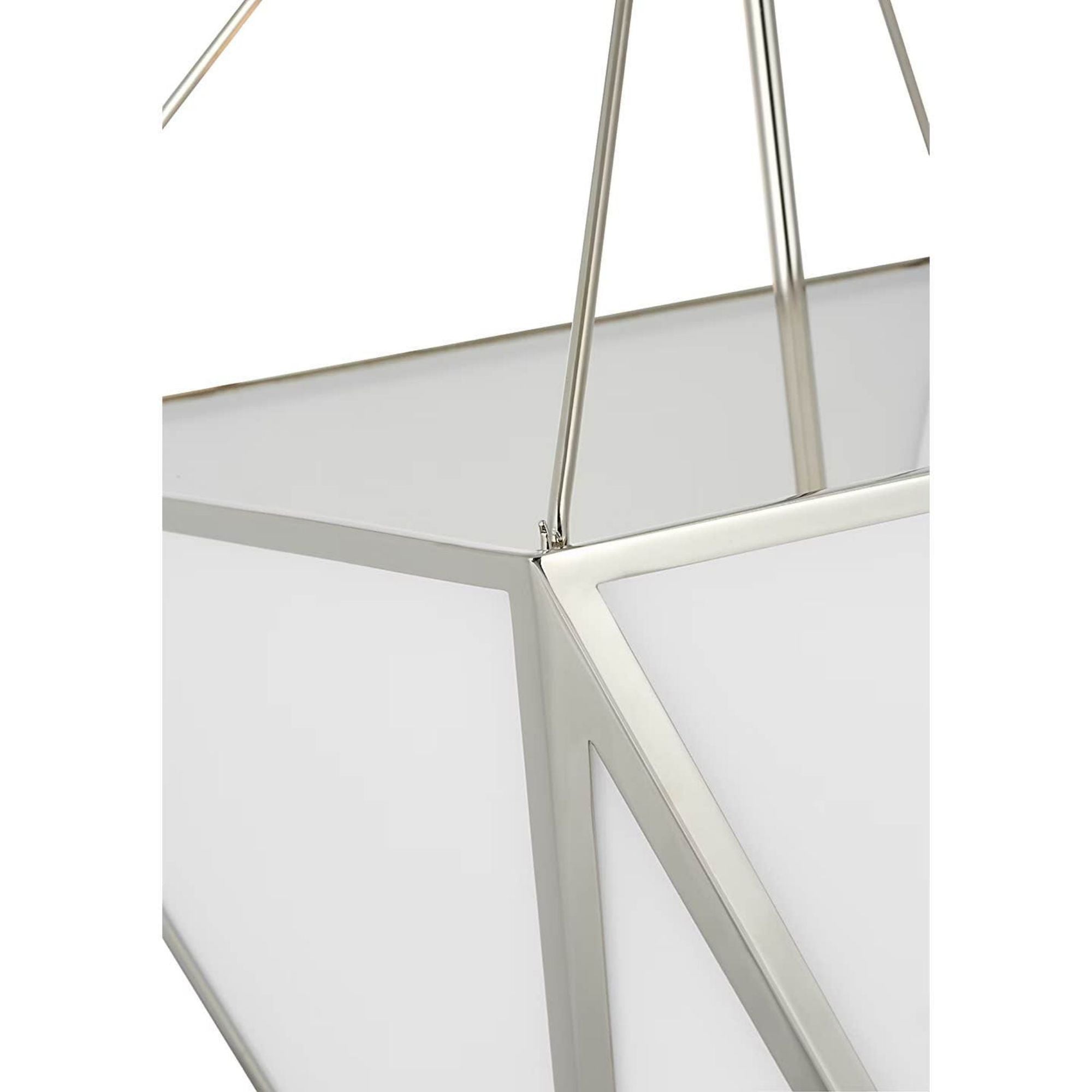 Julie Neill Lorino 17" Tapered Lantern in Polished Nickel with White Glass W17"