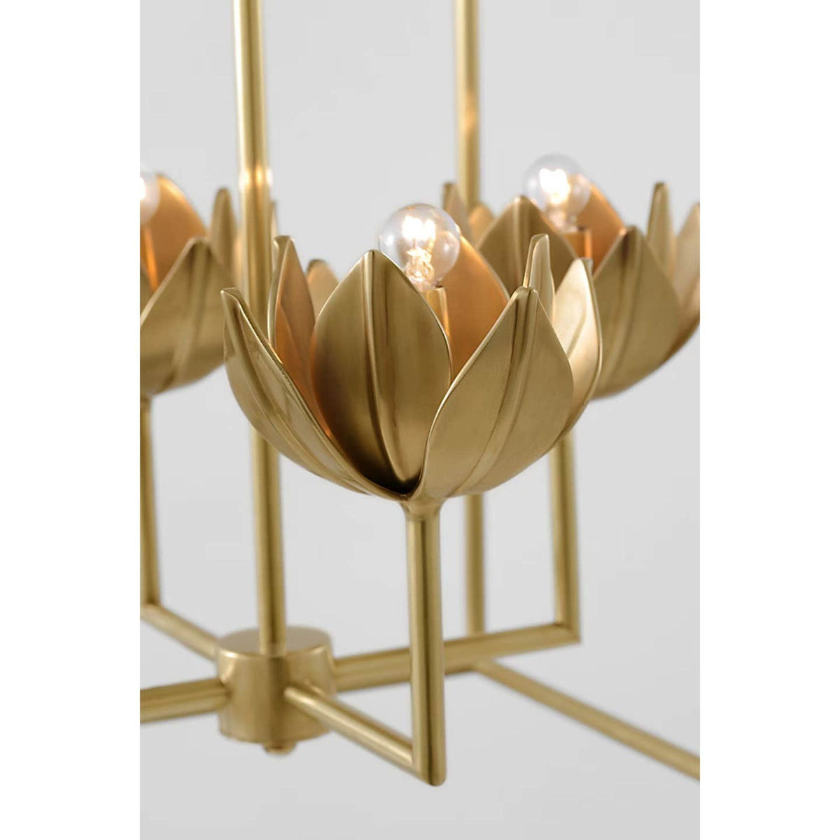 Julie Neill Alberto Medium Open Cage Lantern in Antique-Burnished Brass W18" x H30"