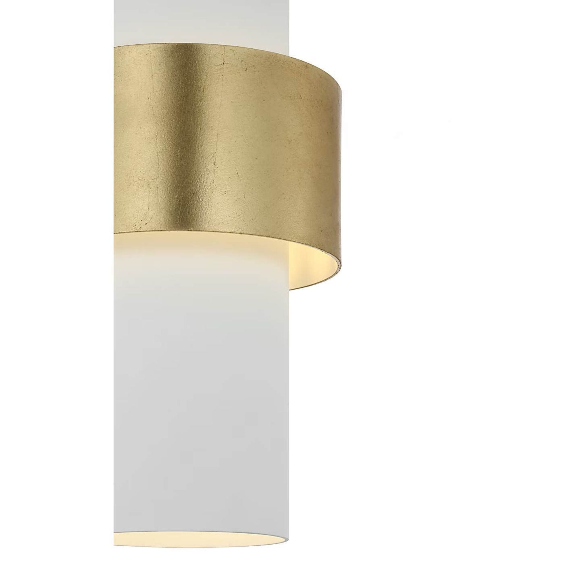 Julie Neill Chalmette 6" Layered Pendant in Plaster White and Gild W6"