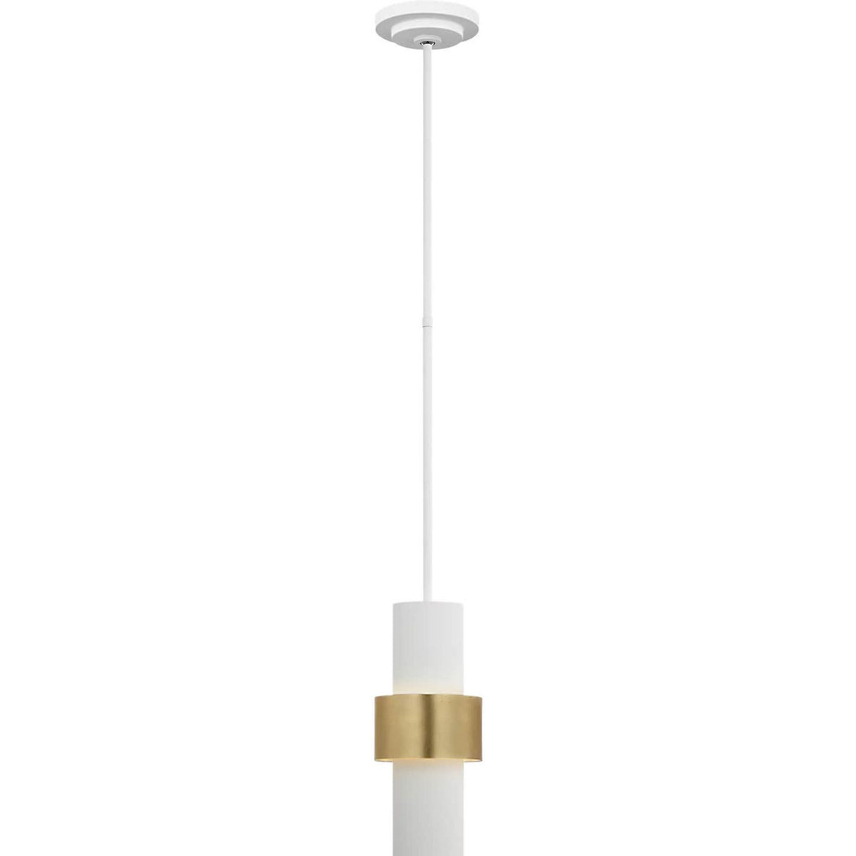 Julie Neill Chalmette 6" Layered Pendant in Plaster White and Gild W6"