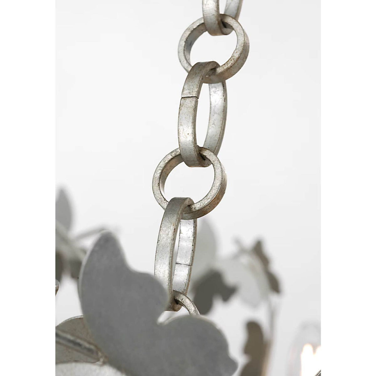 Julie Neill Farfalle 30" Basket Chandelier in Burnished Silver Leaf W29.25" x H31.25"