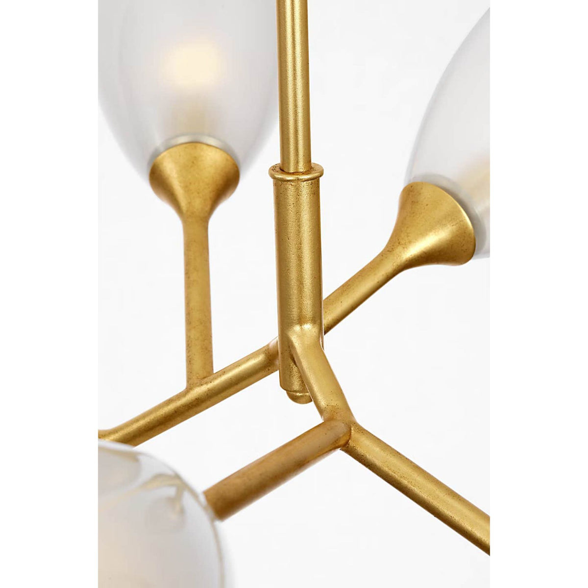 Julie Neill Toscano 33" Branched Chandelier in Gild with Frosted Glass W33"