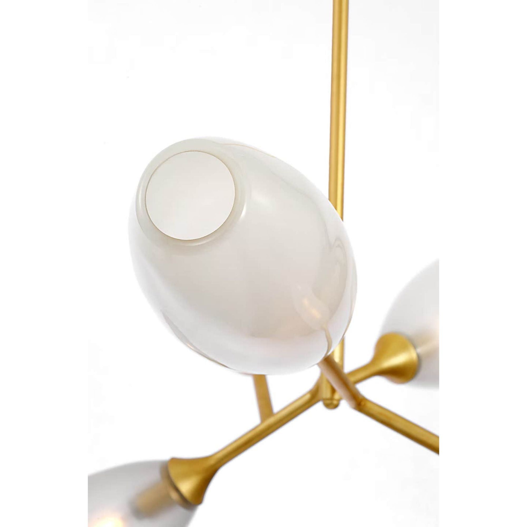 Julie Neill Toscano 33" Branched Chandelier in Gild with Frosted Glass W33"