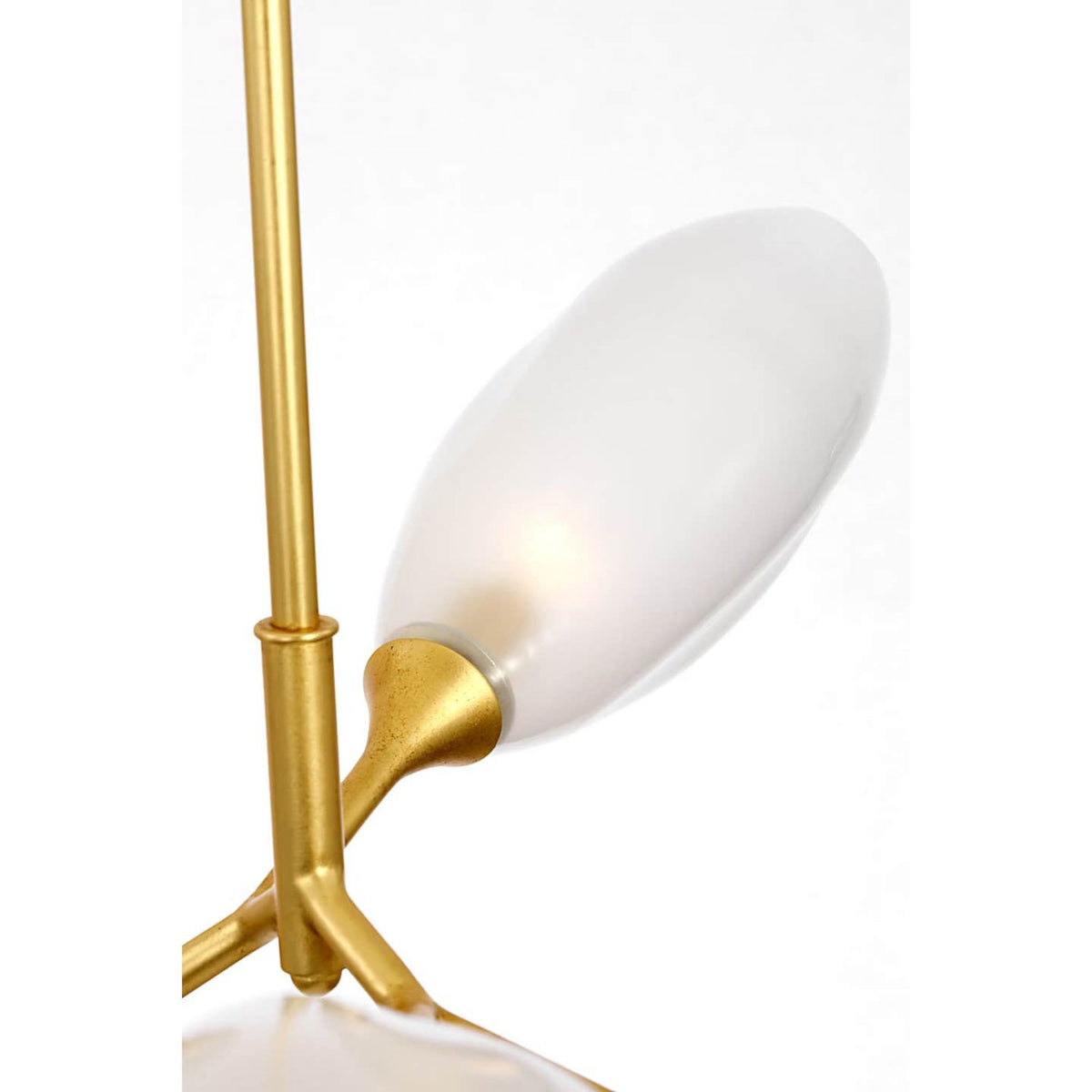 Julie Neill Toscano 33" Branched Chandelier in Gild with Frosted Glass W33"