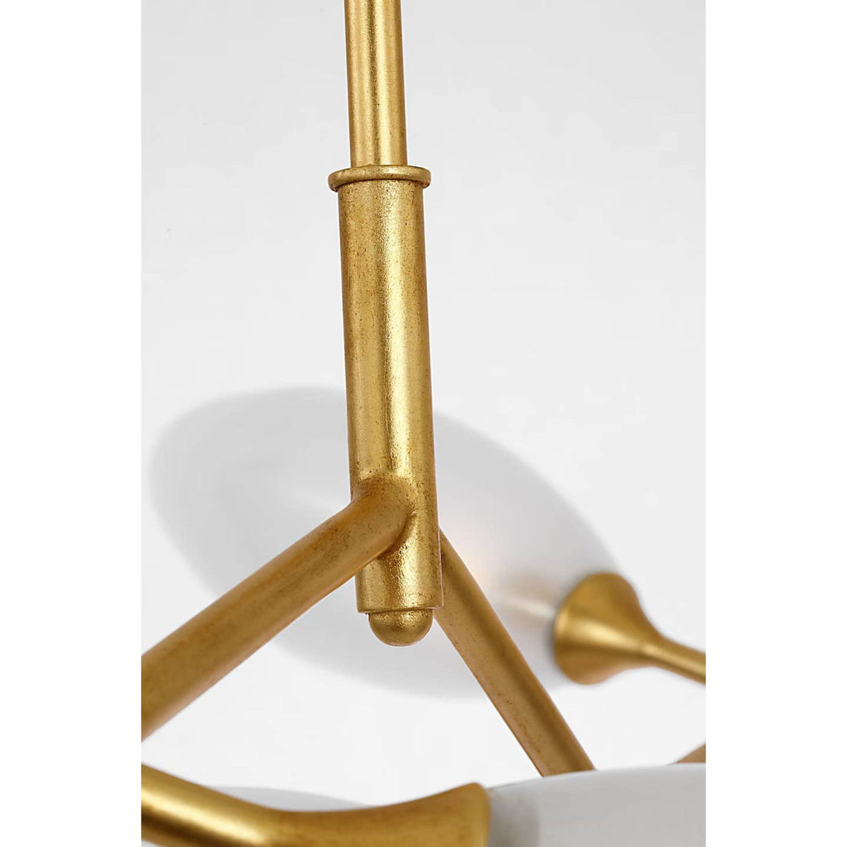 Julie Neill Toscano 60" Branched Linear Chandelier in Gild with Frosted Glass W24.5" x 60.25"