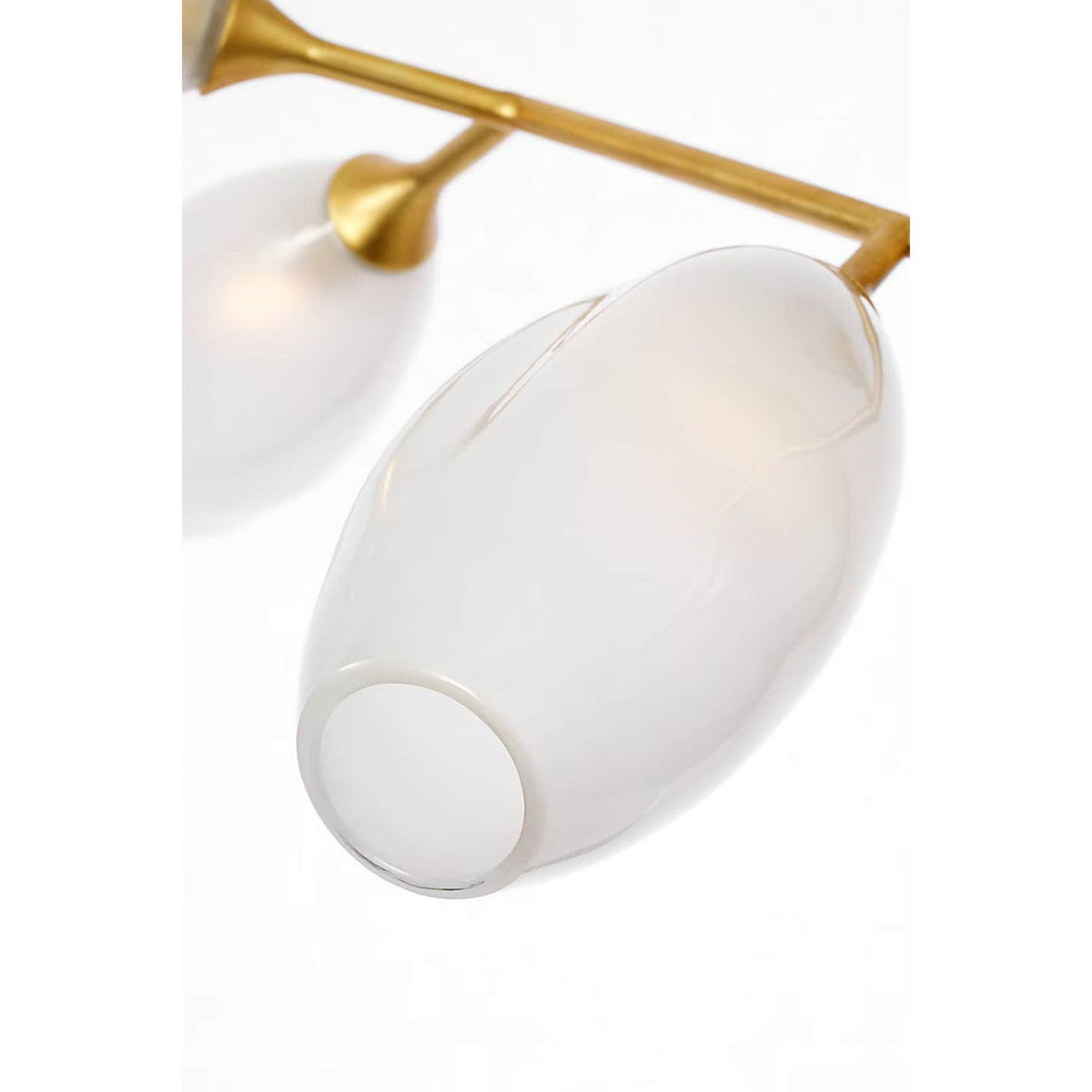 Julie Neill Toscano 60" Branched Linear Chandelier in Gild with Frosted Glass W24.5" x 60.25"