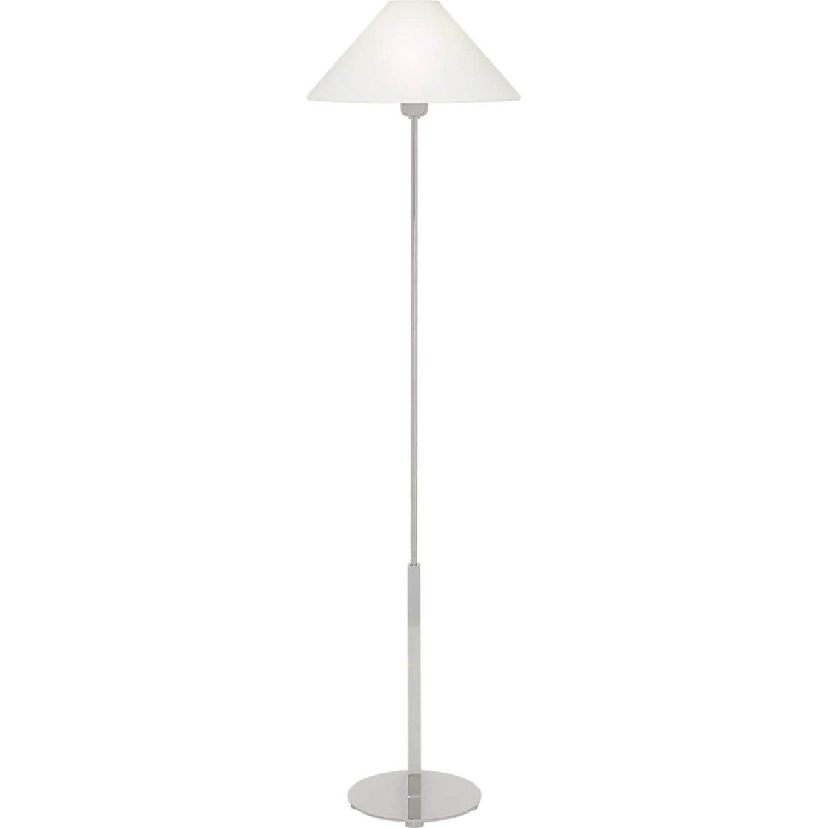 J. Randall Powers Hackney Floor Lamp in Polished Nickel with Linen Shade W14" x H52.25"