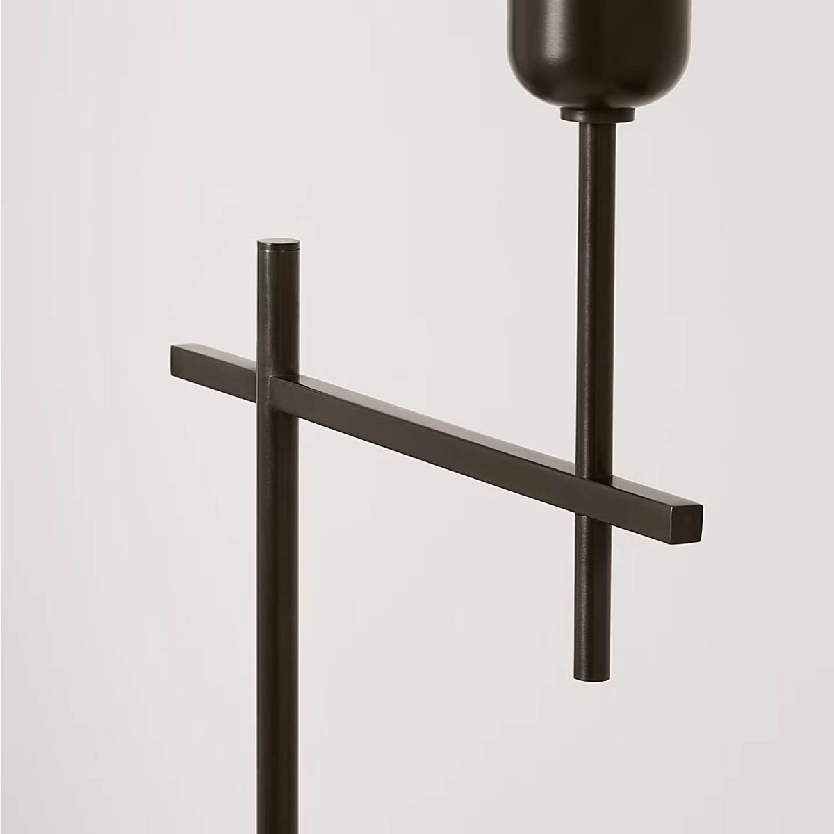 J. Randall Powers Hackney Bridge Arm Floor Lamp in Bronze with Linen Shade W11.75" x H52.5" x E17"