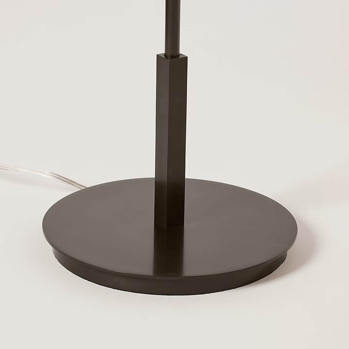 J. Randall Powers Hackney Bridge Arm Floor Lamp in Bronze with Linen Shade W11.75" x H52.5" x E17"