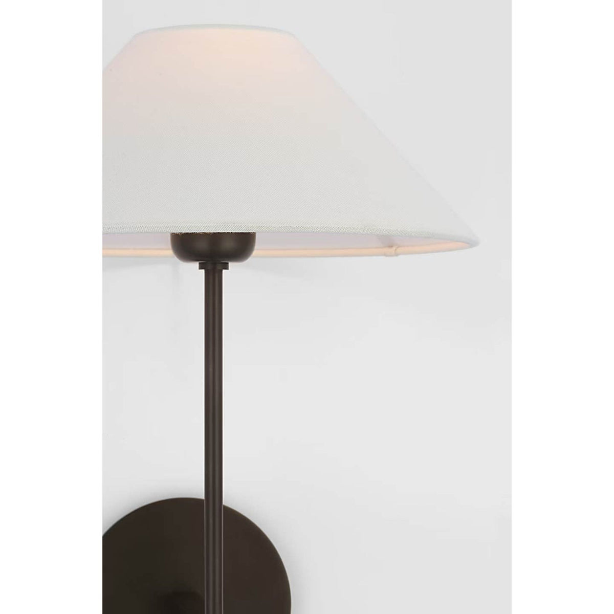 J. Randall Powers Hackney 25" Tail Sconce in Bronze with Linen Shade W10.75" x H25" x E11"