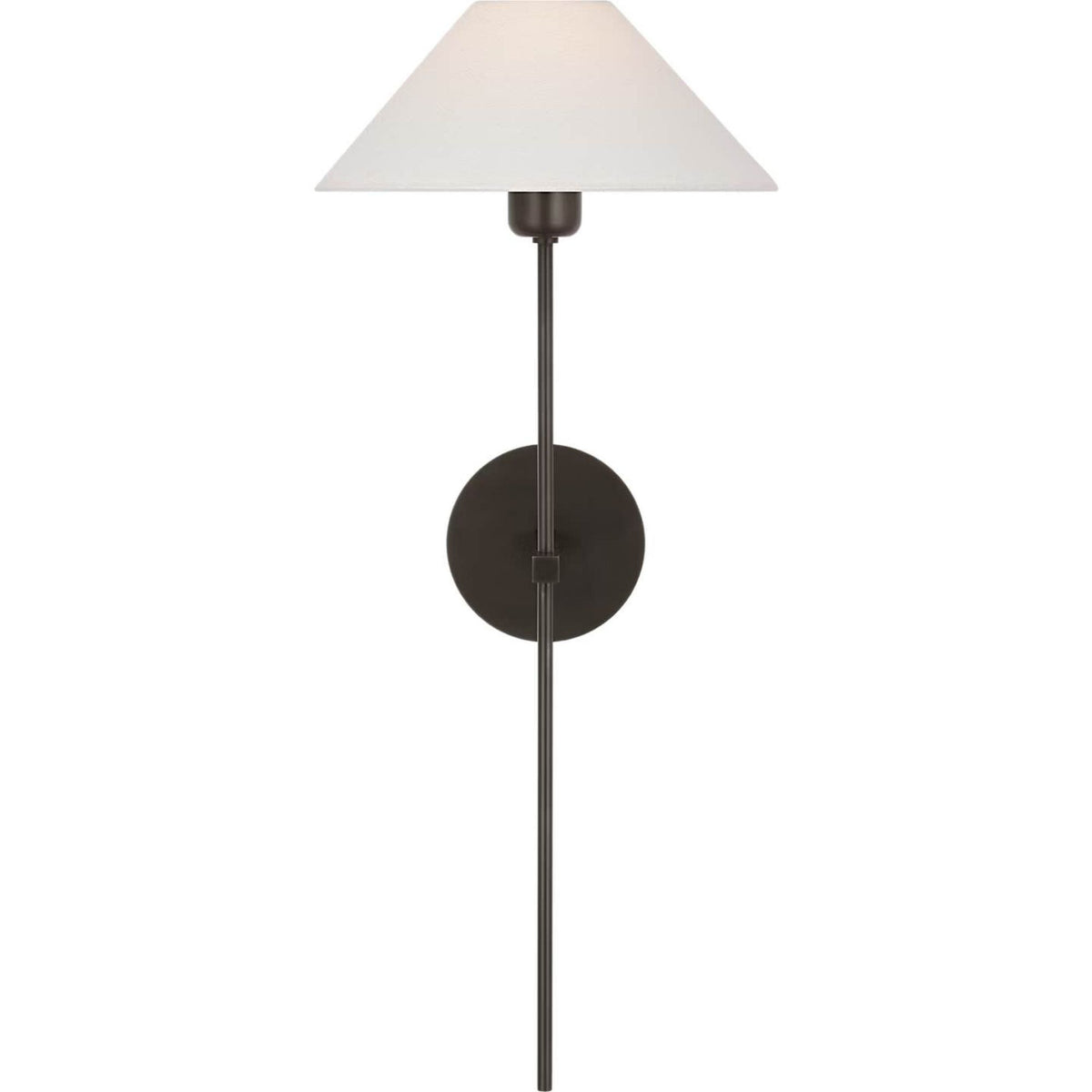 J. Randall Powers Hackney 25" Tail Sconce in Bronze with Linen Shade W10.75" x H25" x E11"