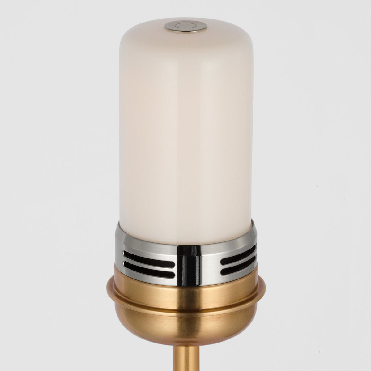 J. Randall Powers Hackney 24" Cordless Buffet Lamp in Hand-Rubbed Antique Brass with Linen Shade W11.5" x H23.5"