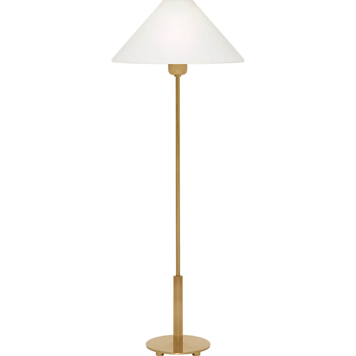 J. Randall Powers Hackney Buffet Lamp in Hand-Rubbed Antique Brass with Linen Shade W11" x H31.75"