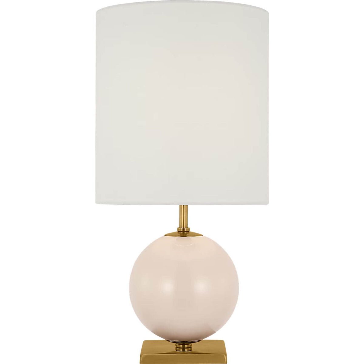 kate spade new york Elsie Small Table Lamp in Blush Painted Glass with Linen Shade W10" x H20.5"