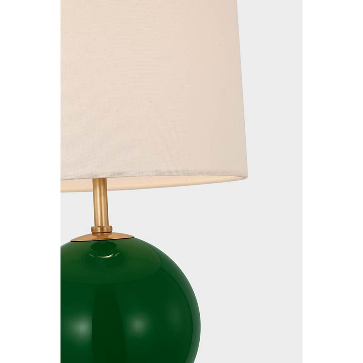 kate spade new york Elsie Small Table Lamp in Green Painted Glass with Linen Shade W10" x H20.5"