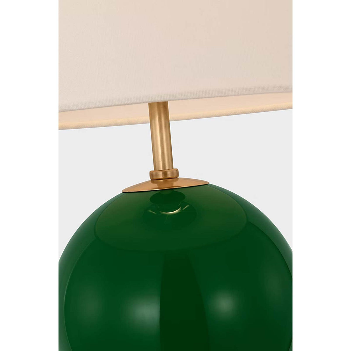 kate spade new york Elsie Small Table Lamp in Green Painted Glass with Linen Shade W10" x H20.5"