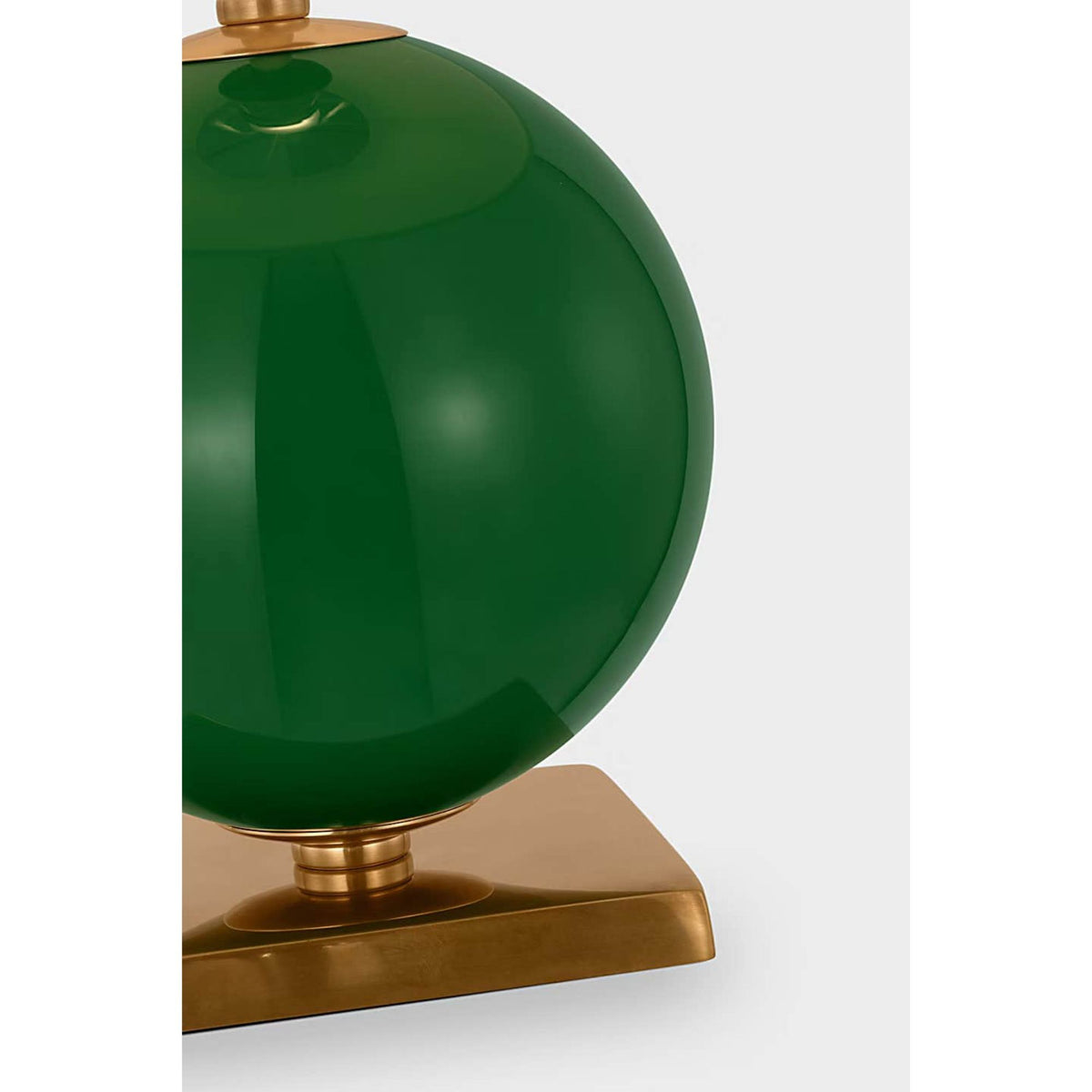 kate spade new york Elsie Small Table Lamp in Green Painted Glass with Linen Shade W10" x H20.5"