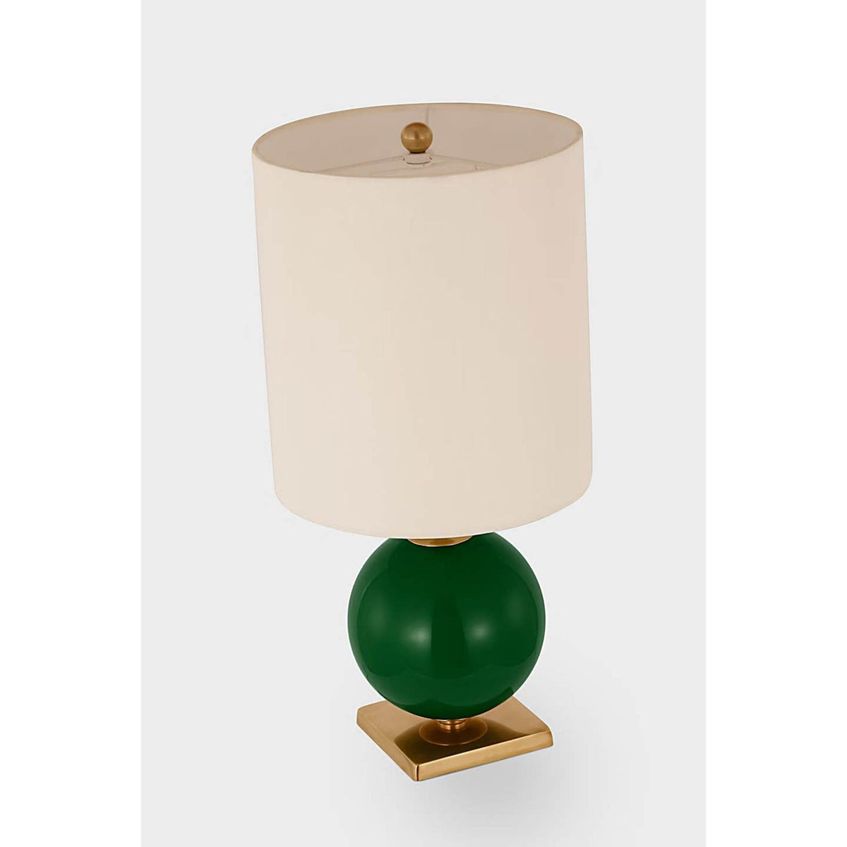 kate spade new york Elsie Small Table Lamp in Green Painted Glass with Linen Shade W10" x H20.5"
