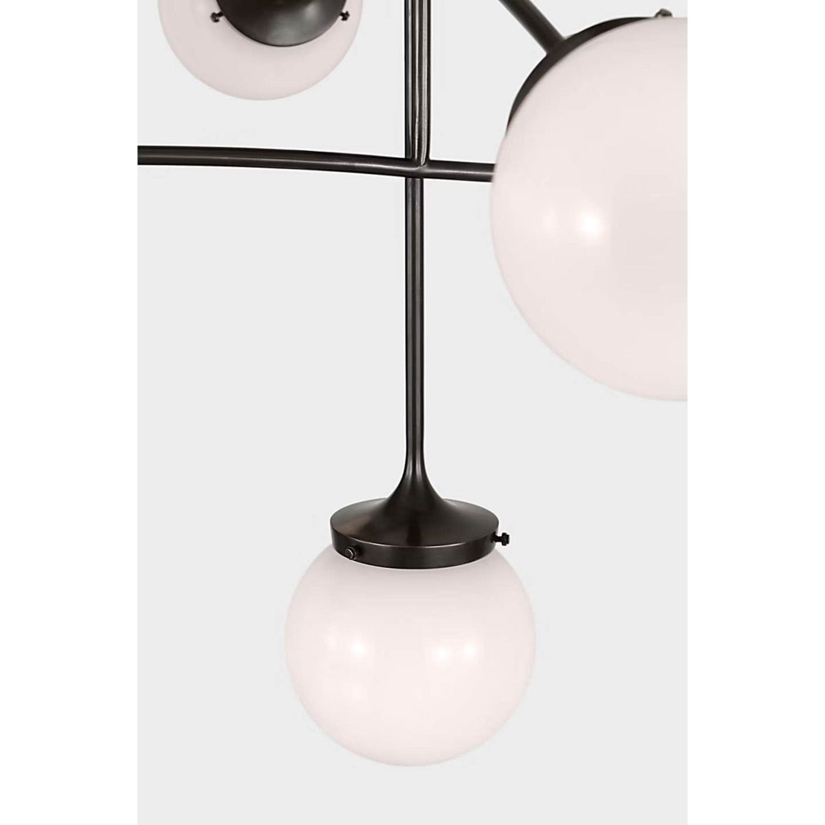 kate spade new york Prescott Medium Mobile Chandelier in Bronze with White Glass W40.75"