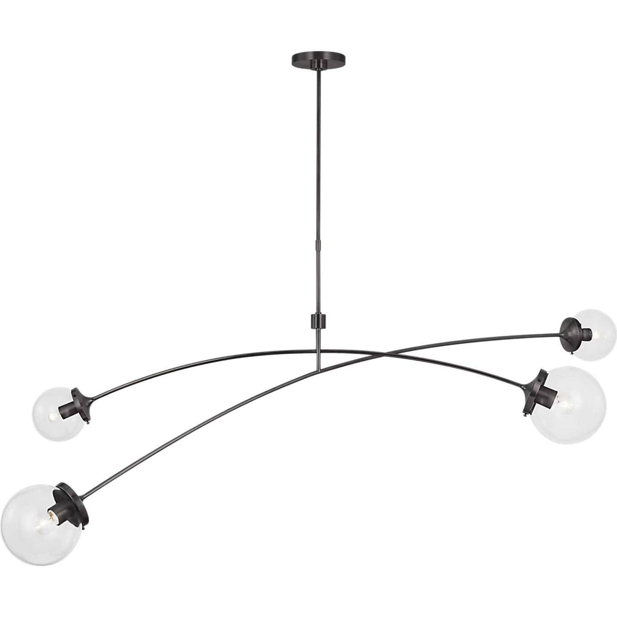 kate spade new york Prescott 62" Linear Chandelier in Bronze with Clear Glass W16.5" x 63"